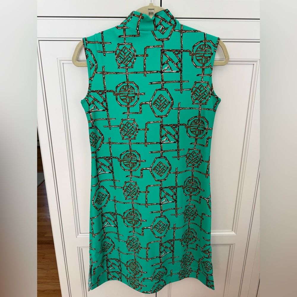 Jude Connally Teal Geometric Midi Dress - Picture 2 of 2